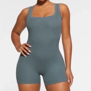 SKIMS Ribbed Romper Playsuit Onesie in Kyanite